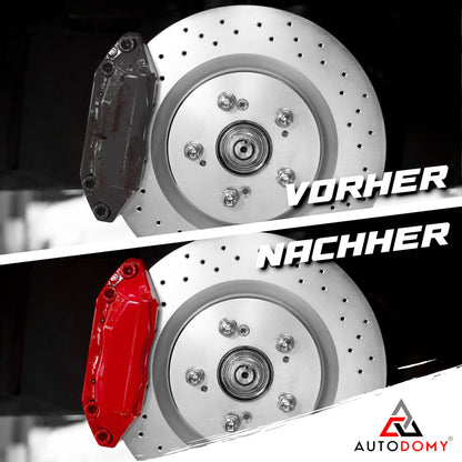 AUTODOMY Brake Caliper Paint Set Spray Coating for Caliper 400ml with High Temperature Resistance | Brake Caliper Paint Red + Brake Cleaner + Steel Brush for Caliper of Car and Motorcycle