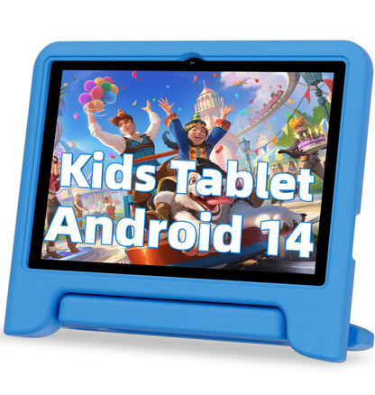 JIKOCXN Kids Tablet 10 Inch, Octa Core Android 10 Tablet for Kids, 10GB RAM+64GB ROM, 1280x800 LCD Touchscreens, 6000mAh, WiFi 5, BT5.0, Dual Camera, GPS (Blue)