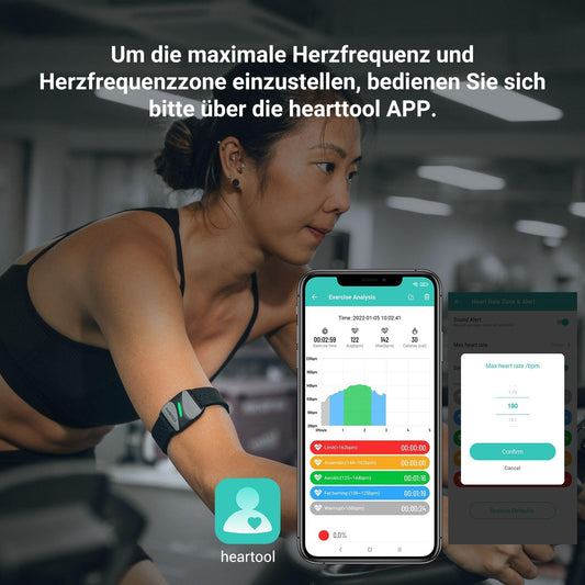 COOSPO HW807 Heart Rate Monitor Bracelet measures HRV heart rate training zone via Bluetooth 5.0/ANT+, LED heart rate sensor armband IP67 waterproof, rechargeable compatible with Wahoo, Zwift, Strava.