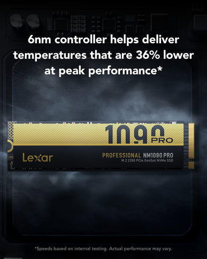 Lexar SSD 2TB PCIe 5.0 Gen5 NVMe SSD - Up to 14,000MB/s, Advanced thermal control, DirectStorage SSD for AI workloads, gaming, & content creation laptop/PC.