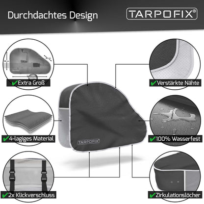 Tarpofix® hitch cover for caravans | Trailer hitch cover with double-click fastener | Trailer coupling cover waterproof | Universal cover for trailer hitch | Hitch protection cover for vehicles