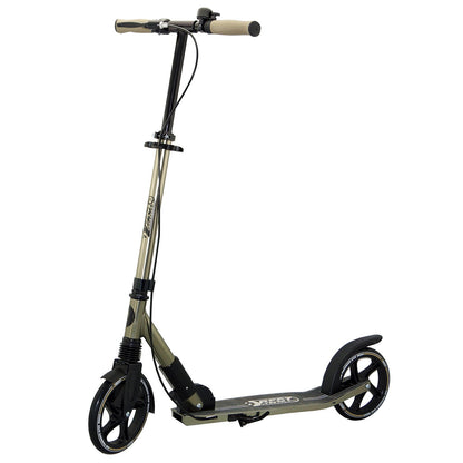 BEST SPORTING High End Adult Scooter, foldable with stand, hand brake, bell, and carrying strap. City scooter for adults with wheel size of 205 mm.