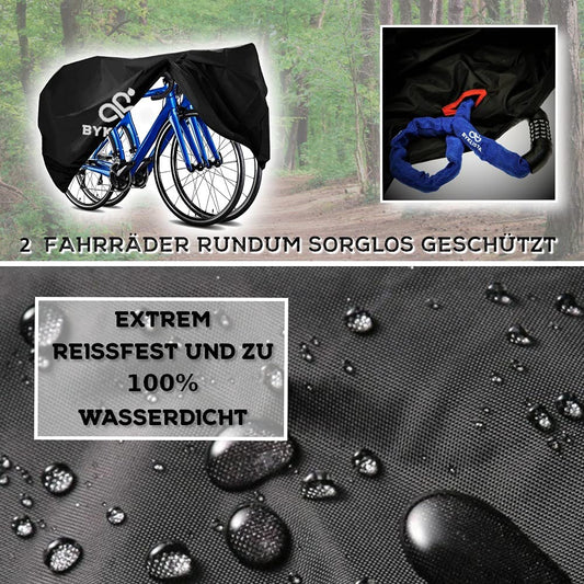 BYKLISTA Bicycle Cover for 2 Bikes - Weatherproof Bike Shed Oxford Fabric Welded Seams & UV Protection - Waterproof Bike Tarp Cover Bicycle Protective Cover