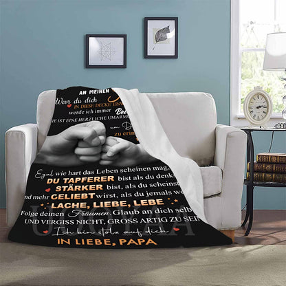 UOOYAA Personalized Blanket Gift, Blanket for My Son, Blanket from Dad to Son, Positive Encouragement and Love Son Flannel Blanket
