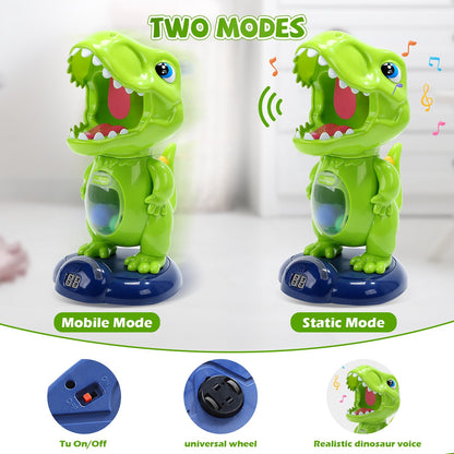 EagleStone Moving Dinosaur Shooting Toy for kids, target game with 2 air pump guns, party toy with score display, LED and sound, gift for boys and girls.