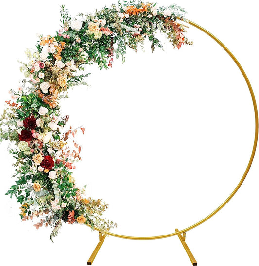 2M Metal Balloon Arch Kit, DIY Curved Arch, Iron Wedding Arch, DIY Metal Round Balloon Arch Garland, Round Ring Balloon Arch Kit, Flower Decoration for Birthday Party, Wedding, Christmas