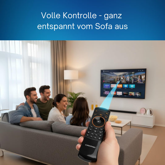 Orbsmart AM-1 Airmouse remote control with keyboard (QWERTZ) - 3-in-1 Universal control for Android TV Box, Windows PC, Mini-PC & HTPC - Infrared learning function & Gyroscope