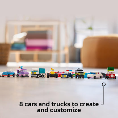 LEGO Classic Creative Vehicles, Building Blocks Set for Colorful Model Cars incl. Trucks & Classic Creative Houses, Building Blocks Set for Kids, Construction Toy