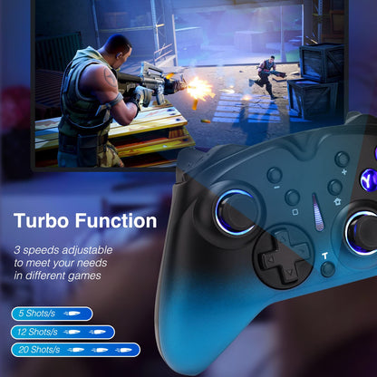 VooFun Switch Controller, Wireless Switch Pro Controller compatible with Switch/OLED/Lite/PC Windows, Bluetooth Gamepad with motion control, dual vibration, turbo, wake-up function.
