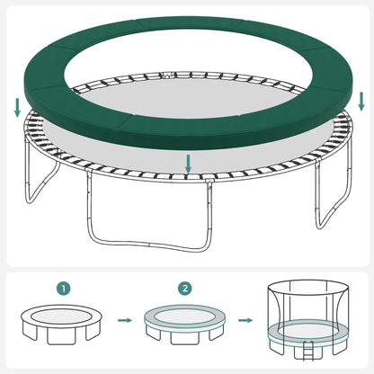 SONGMICS Trampoline Pad, Spring Cover in standard size for 305 cm trampolines, Ø 305 cm, 30 cm wide, UV-resistant, tear-resistant trampoline accessory, edge protection, green STP10GN