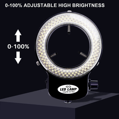 Jevina 144 LED Microscope Ring Light Ring Light 0-100% Adjustable Lamp for Microscope Ring Illumination