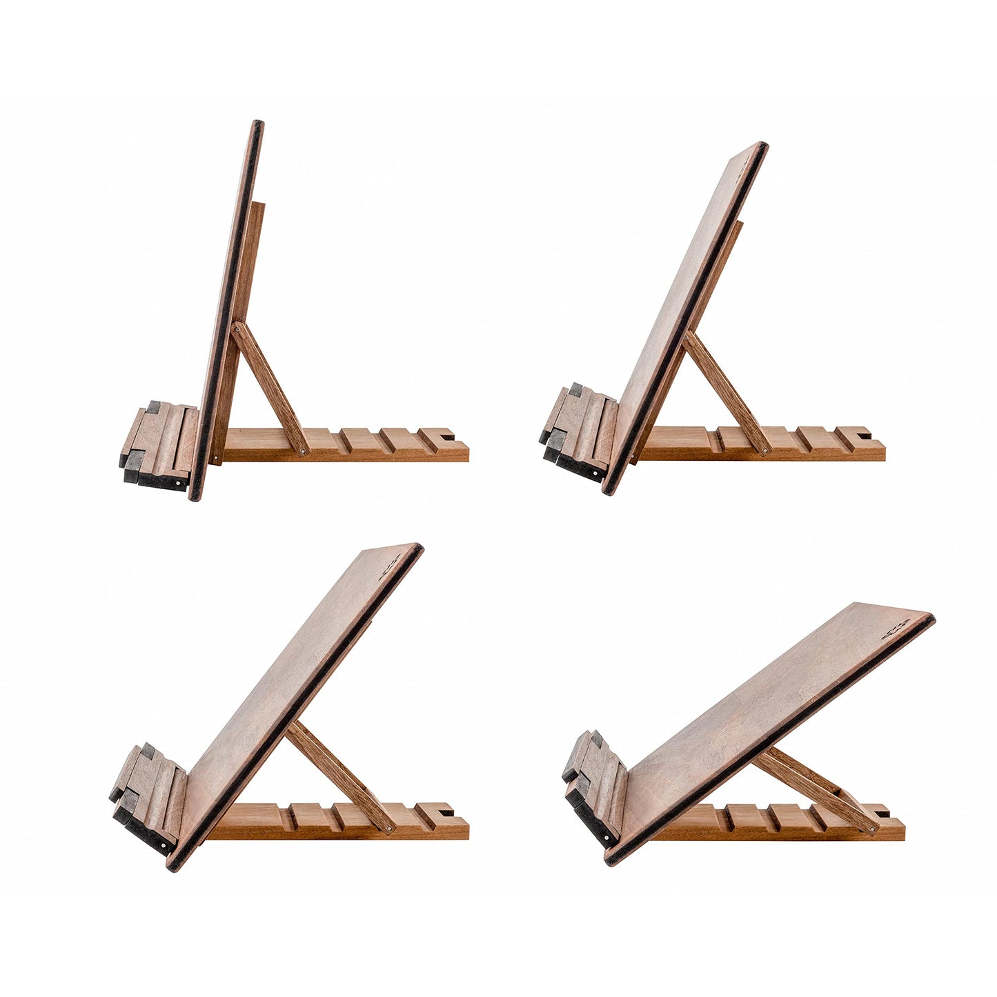 TILISMA - Handcrafted wooden cookbook stand - Walnut wood book holder for hands-free reading - Recipe and cookbook stand for the counter - Unique shelf holder - Kitchen book accessory