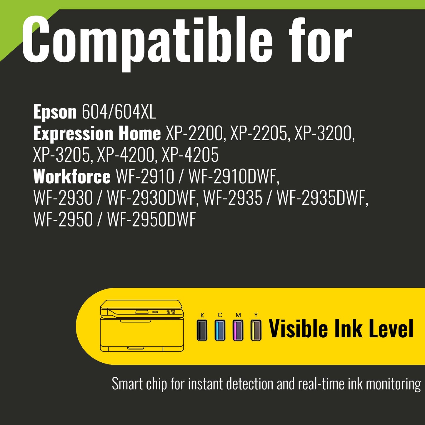 kamo 604XL (pack of 10) Multipack Printer Ink Cartridges Compatible with Epson 604 604 XL - for Expression Home XP-2200 XP-2205 XP-3200 XP-3205 XP-4200 XP-4205, Workforce WF-2910 WF-2930 WF-2950 WF-2935