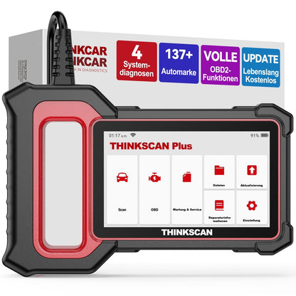 thinkcar OBD2 diagnostic tool, ThinkScan Plus S5 car diagnostic tool with 4 system diagnosis (engine/SRS/ABS/transmission), for Android 7.0, automatic VIN.