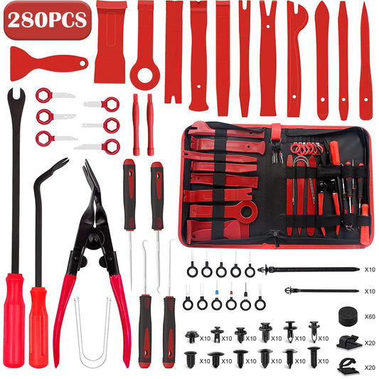 Aohoo Auto Disassembly Tools, 280 Piece Trim Removal Tool Set, for Trim Removal Plastic Pry Tool, Installation and Removal of Car Panel for Dashboard