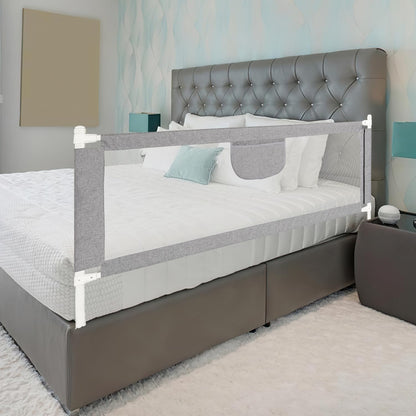 A 180 * 80 cm bed rail guard bed safety rail crib rail for children baby bed rail adjustable height foldable suitable for children's beds, parent beds anti-fall for baby children - Gray