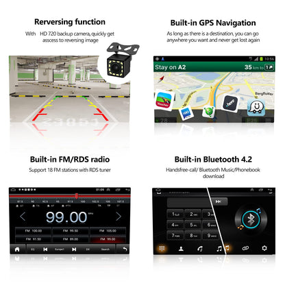 CAMECHO Android 13 car radio with Carplay for VW Golf 5 Golf 6 Polo Tiguan, 7-inch screen Double Din radio with navigation/Android Auto/FM RDS/Bluetooth/HiFi and USB + rearview camera
