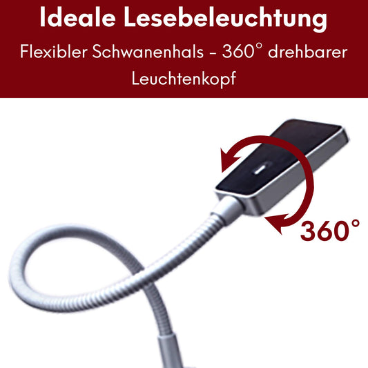 Calf | Dimmable LED bed light in silver gray high gloss black - reading light surface-mounted luminaire bedside lamp reading lamp, size: 1 set