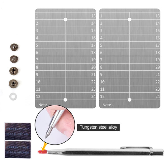 GanKe Crypto Seed Storage, Bitcoin Cold Wallet Backup - BIP39 12 or 24 Word Recovery Phrase Backup Crypto Wallet with Engraving Pen (Double) (Silver)
