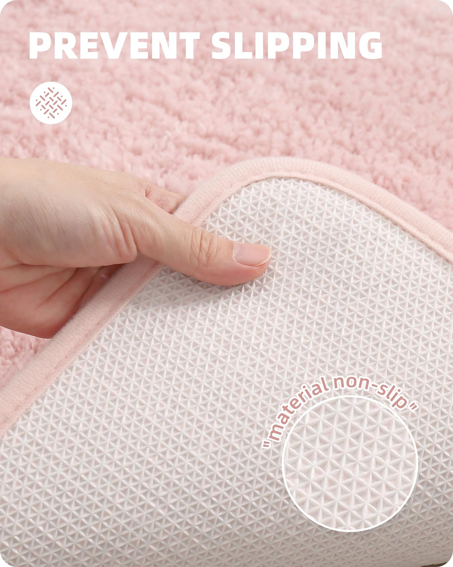 Color G Bathroom Carpet 60 x 90cm, non-slip bath mat, non-slip washable bath rug, absorbent fluffy bath mat, bath mats rugs for bathroom bathtub (Pink)