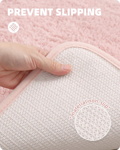Color G Bathroom Carpet 60 x 90cm, non-slip bath mat, non-slip washable bath rug, absorbent fluffy bath mat, bath mats rugs for bathroom bathtub (Pink)