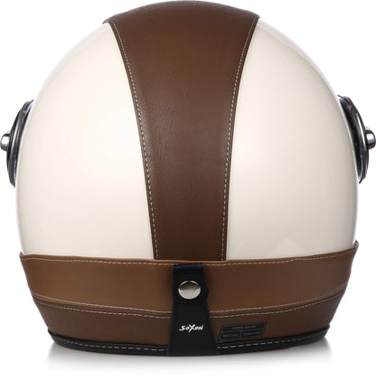SOXON® SP-888 Pro "Urban Cream" · Jet helmet · Motorcycle helmet Scooter helmet Scooter helmet Moped helmet Chopper · ECE 22.05 Sun visor Leather design Quick release SlimShell bag XL (61-62cm)