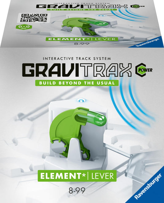 Ravensburger GraviTrax Power Element Lever. Electronic accessory for marble runs for kids aged 8 and up. Compatible with all GraviTrax products and sets.