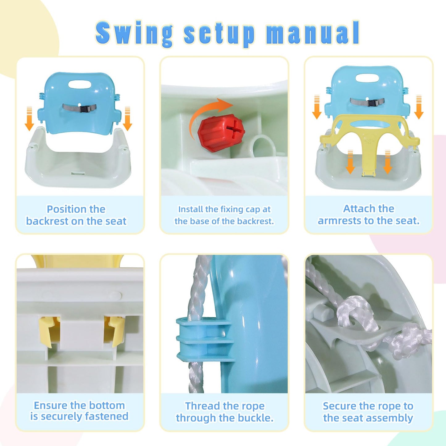 CCLIFE Baby swing with swing frame children's swing swing set outdoor and indoor adjustable from 2 years ZERRO