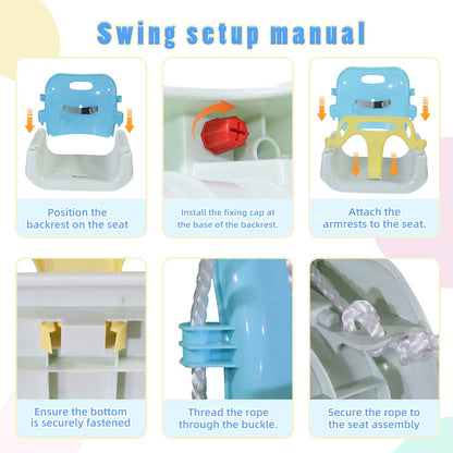 CCLIFE Baby swing with swing frame children's swing swing set outdoor and indoor adjustable from 2 years ZERRO