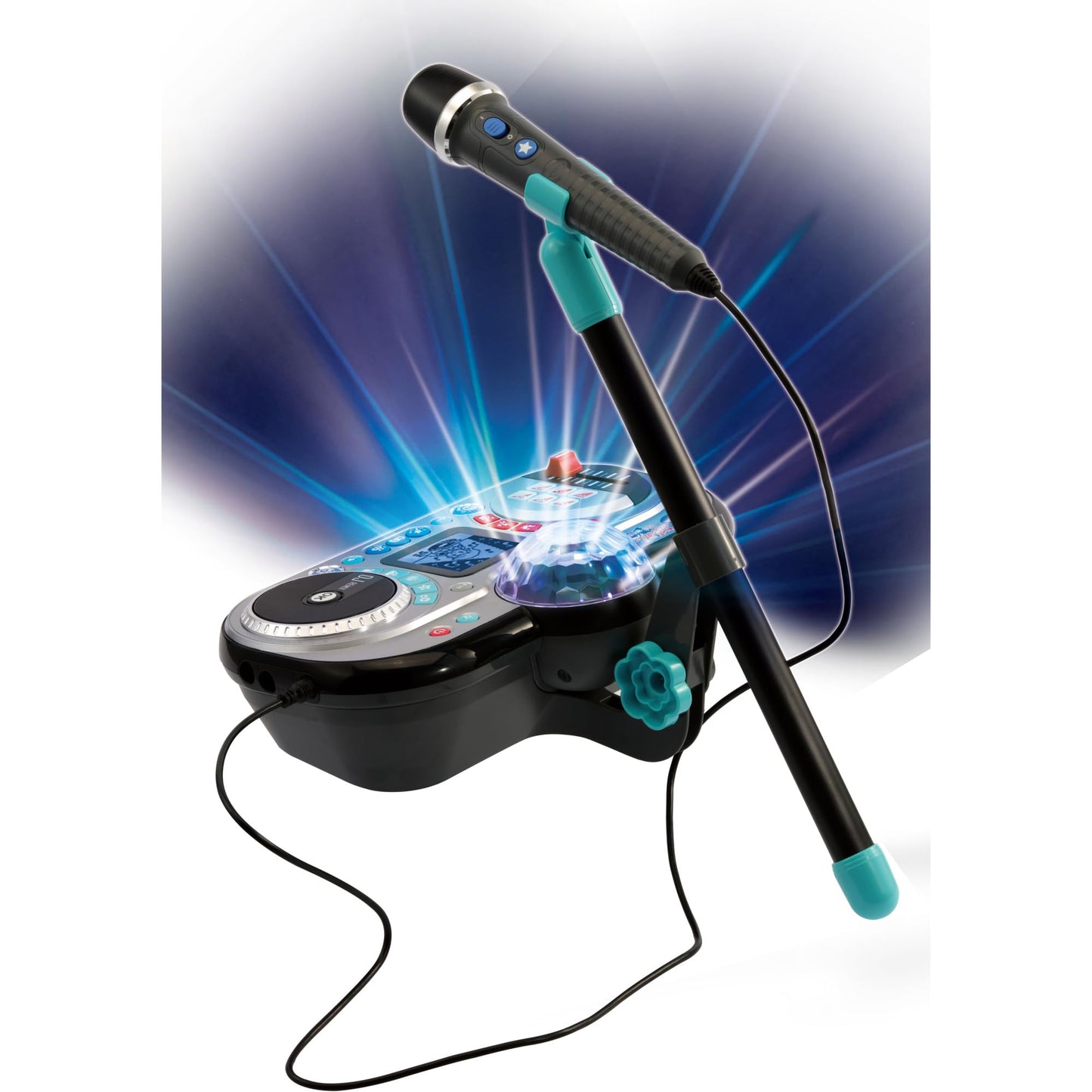 VTech Kidi Super Star DJ Studio Black - 10-in-1 karaoke toy with microphone, detachable DJ mixer, and various effects to edit music - For kids ages 6-12.