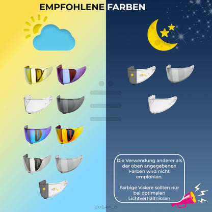 Everalo compatible with Shoei Nxr 2 visor - Z8 - X15 - XSPR Pro - Cwr f2 - Cwr f2pn - Helmet visor Pinlock Ready Anti-Scratch and Anti-Fog (Blue)