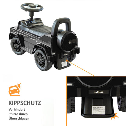Mercedes G350d push car with quiet plastic wheels, ride-on toy for babies and toddlers, kids' vehicle, push-along car.