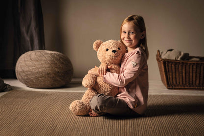Steiff cuddly toy Jimmy teddy bear, cute plush toy for children, boys & girls, friends, stuffed animal 55 cm, light brown, 067181