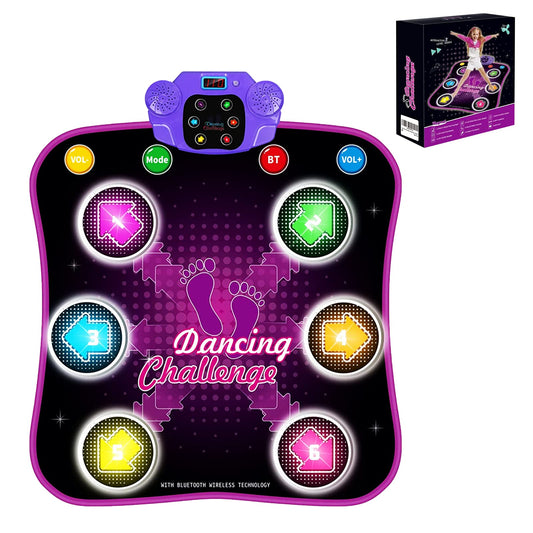 Aucrsozk Kids Dance Mats for 3 4 5 6 7 8+ Years Old with Bluetooth, Music Dance Mat with 6 LED Light Arrows for Girls, Electronic Dance Mat Toys with Anti-Slip Material.