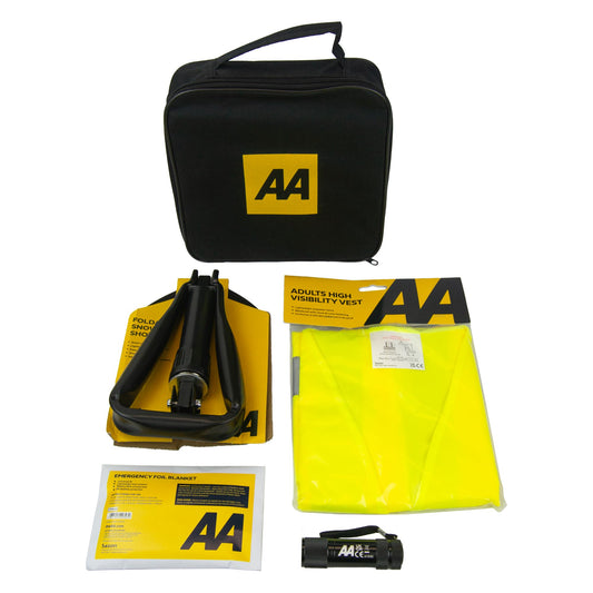 AA car winter set with folding snow shovel, black