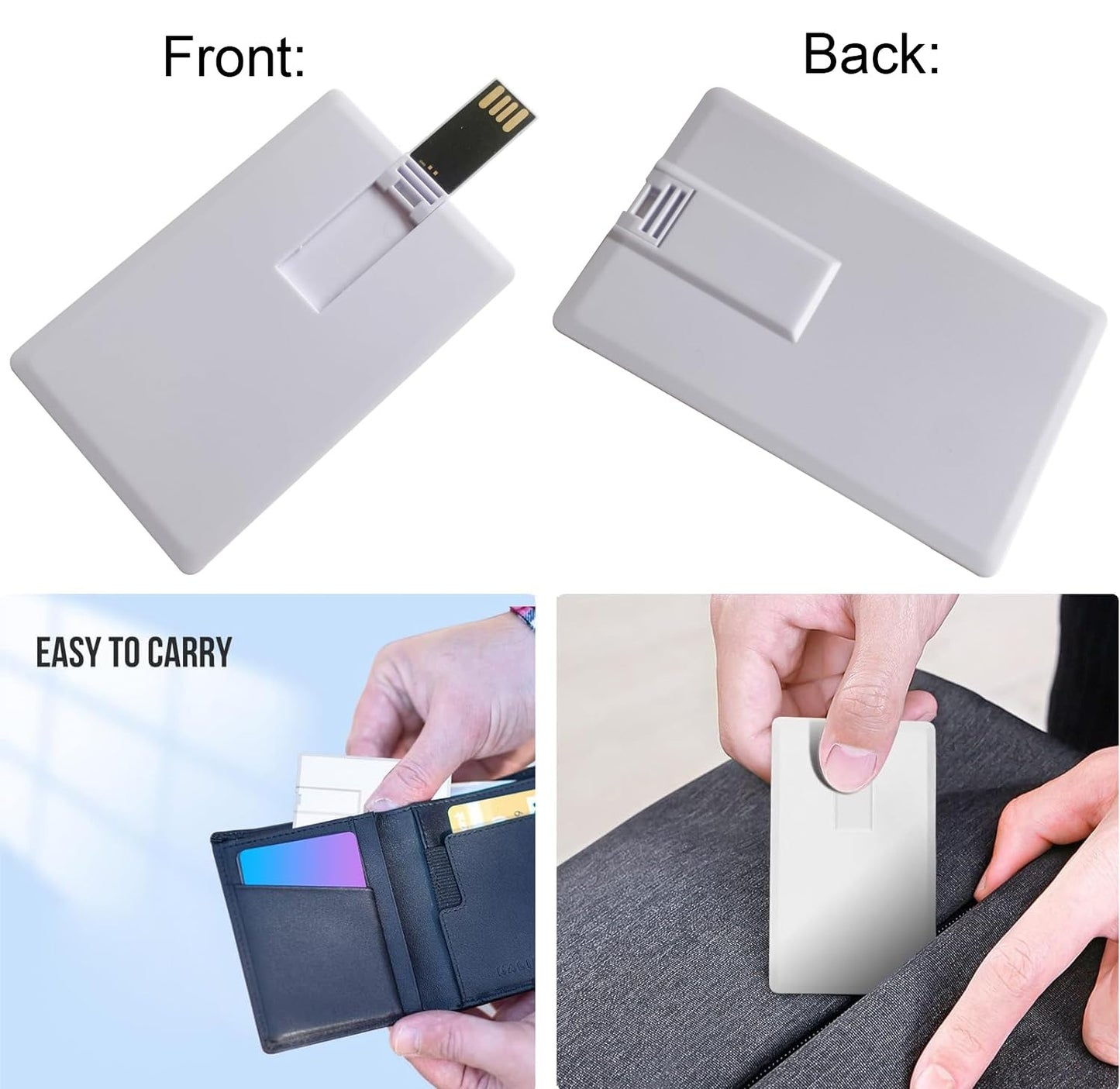 Fenglangrong 10 Piece USB Flash Drive, white 1GB credit card-shaped flash drive memory stick U disk thumb gift USB stick flat