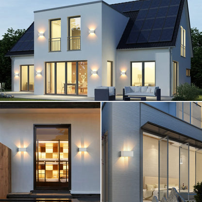 LED wall light for indoor/outdoor use with motion sensor, 24W wall lamp, IP65 waterproof outdoor wall light 3000K warm white wall lighting, modern outdoor light with adjustable up-down beam angle, white