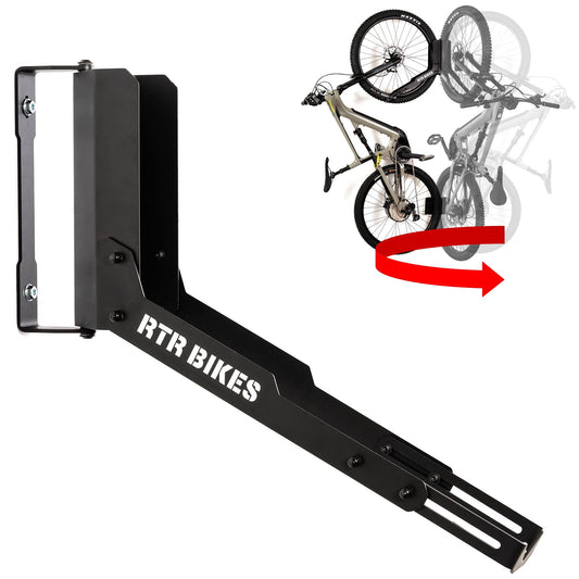 RTR BIKES Kranked Twist Pro-Hanger/Wall Mount Bike Swivel Bracket - Perfect for garages or bike shops.