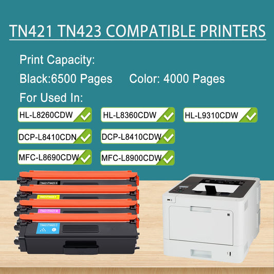OKMIKO Upgrade TN-423 TN423 mfc-l8690cdw Toner Compatible Replacement Toner for Brother mfc l8690cdw Brother mfc-l8690cdw Brother hl-l8260cdw Brother dcp-l8410cdw