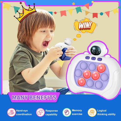 Quick Push Pop Game, Fidget Toys Pro for Kids & Adults, Handheld game, fast puzzle machine, push bubble stress toy, gift for boys, girls, teens.
