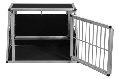 Alpuna dog crate N37 > 70x99x75.5cm with emergency exit, silver, transport box for dogs, dimensions: 70 x 99 x 75.5 cm.