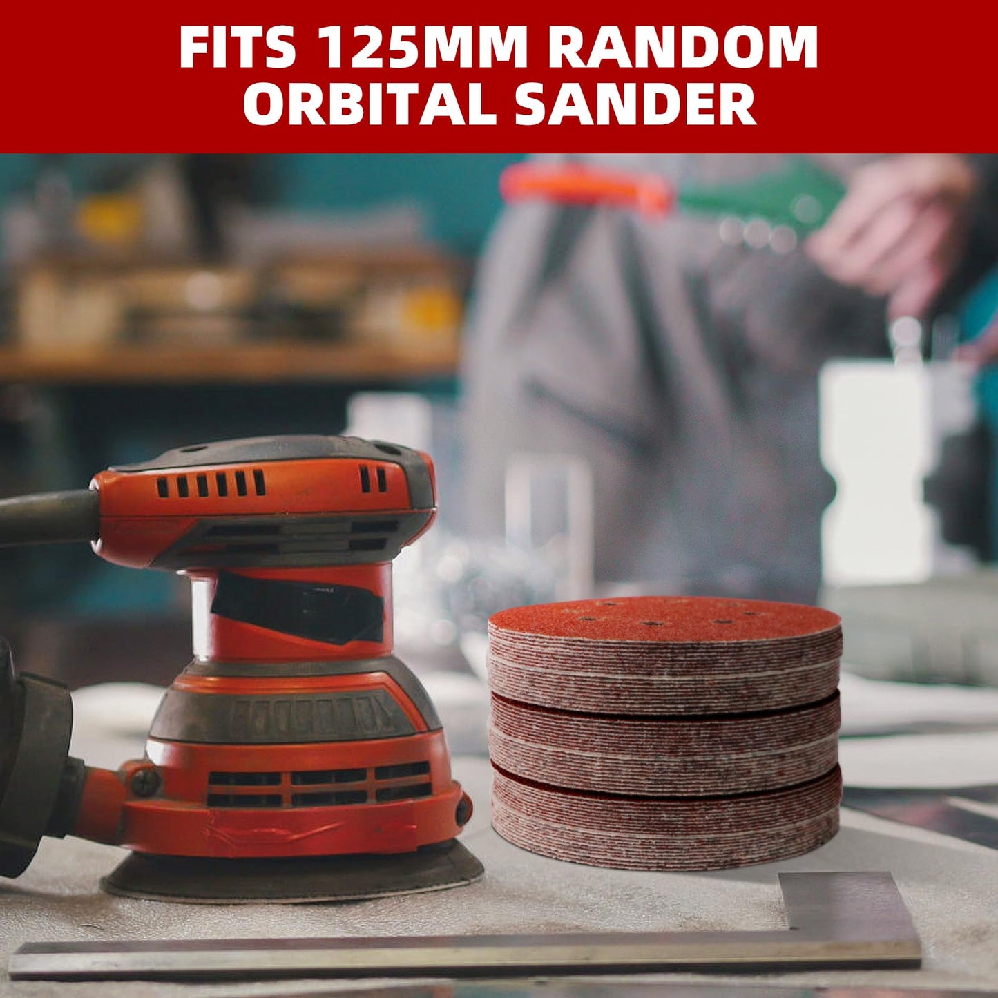 120 pieces of sandpaper 125mm Velcro 320 grit sanding discs for 8 hole round orbital sander sanding wood metal and paint.