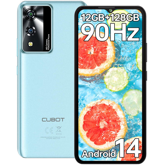 CUBOT A10 phone without contract, 12(4+8) GB+128GB/1TB, Android 14 smartphone affordable, 6.56-inch HD+/90Hz screen, 48MP+16MP camera, 5100mAh, dual SIM 4G unlocked phones, face ID/GPS/OTG