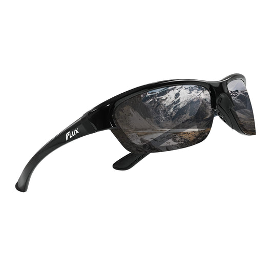ICECUBE AVENTO Polarized Sport Sunglasses offer UV400 protection with anti-slip feature and lightweight frame - for both men and women while driving, running (Black/Grey Mirror)