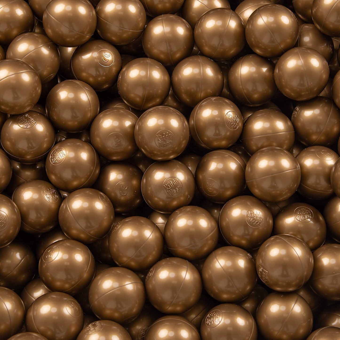 KiddyMoon 300 ∅ 7cm Kids Balls Play Balls for Ball Pit Baby Solid Color Plastic Balls Made in EU, Golden