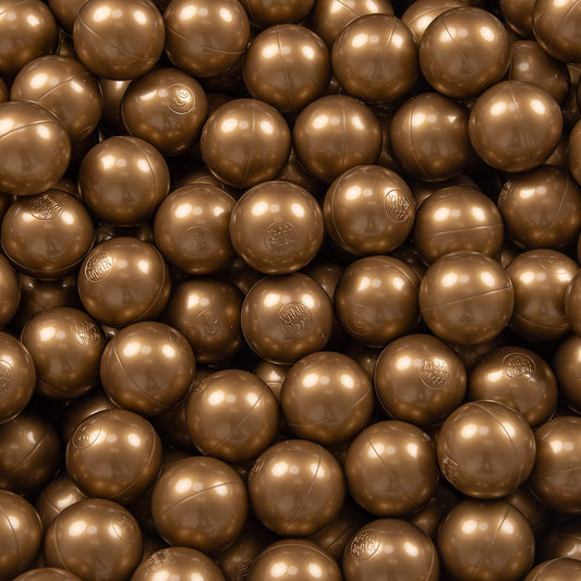 KiddyMoon 300 ∅ 7cm Kids Balls Play Balls for Ball Pit Baby Solid Color Plastic Balls Made in EU, Golden