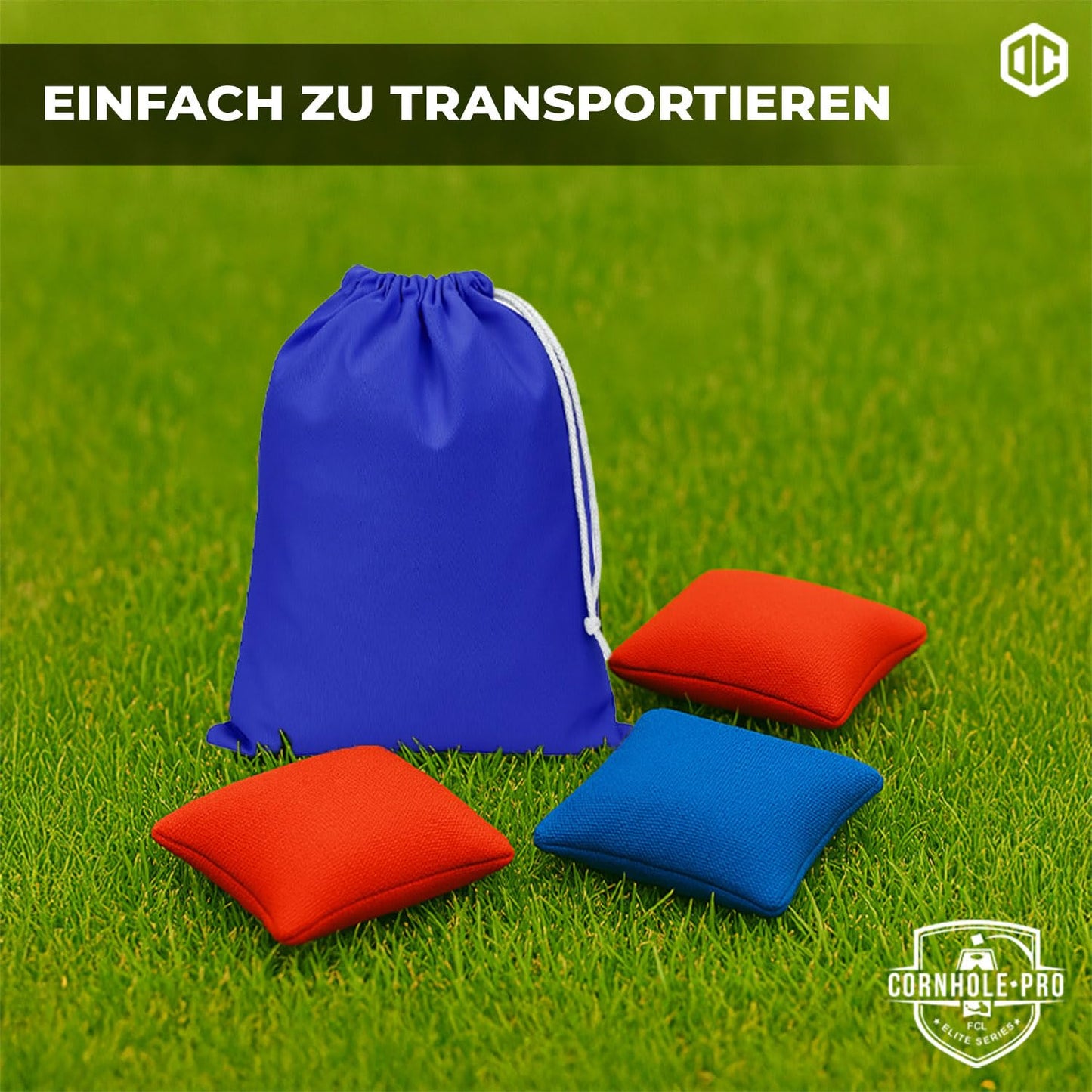 Official Cornhole Bags | 4 Blue and 4 Red Bags | Official Sizes | Premium Quality | 100% Cotton | Waterproof | American Game | Outdoor Fun | Friends & Family | OriginalCup®