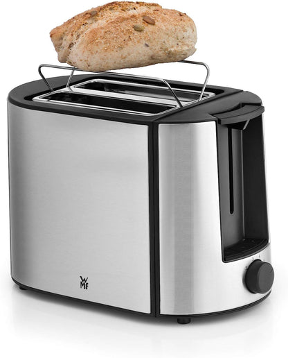 WMF Bueno Pro 2-Slice Toaster, Stainless Steel with Bun Warmer, 6 Browning Levels, 870 W, Matt Stainless Steel.