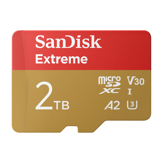 SanDisk Extreme microSDXC UHS-I Memory Card 2TB + SD Adapter, (For smartphones, action cameras, or drones, transfer speeds up to 240 MB/s, 4K UHD) RescuePRO Deluxe, UHS-I, U3, V30