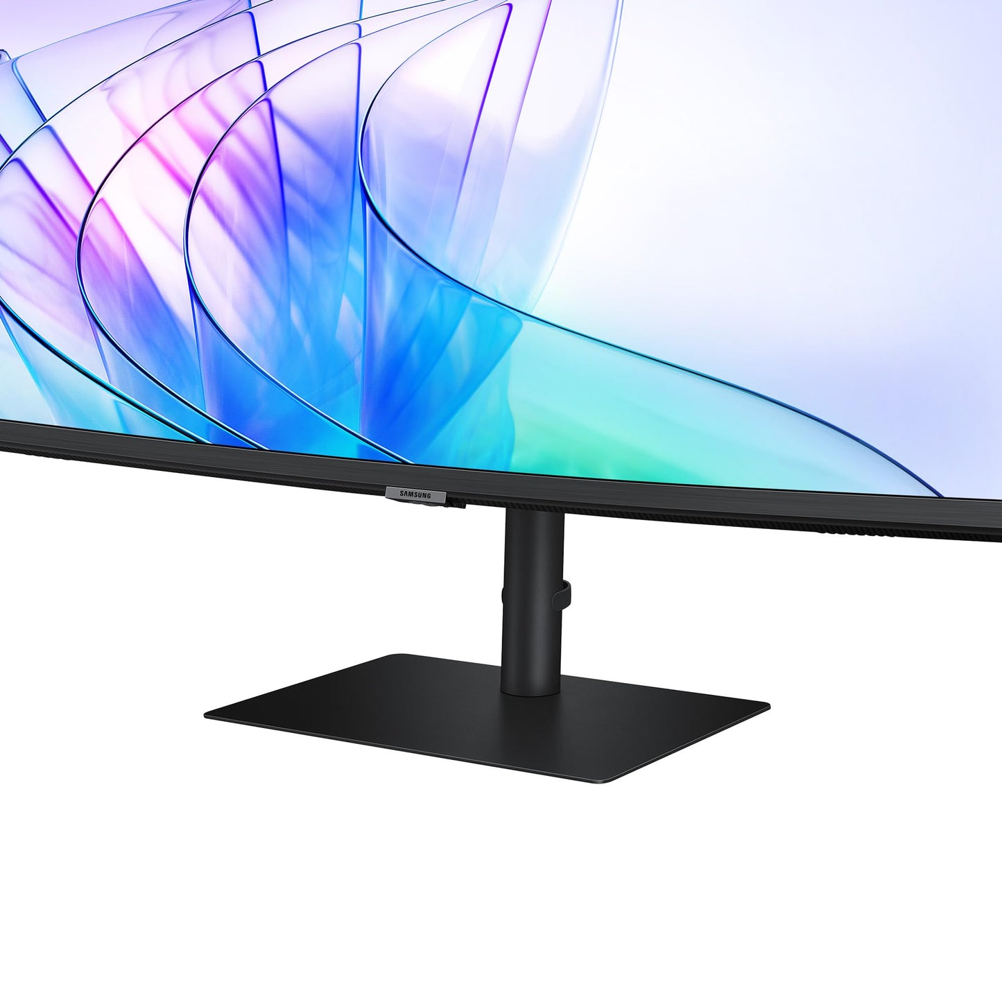 Samsung ViewFinity S65VC Curved Monitor 34-inch with speakers and webcam, VA panel, 3440 x 1440 resolution, 100Hz refresh rate, 5ms response time, 90W charging via USB-C, pivot feature.
